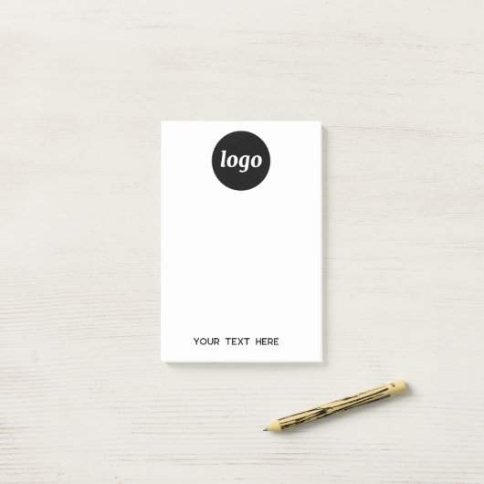 Eenvoudige zakelijke Logo-tekstpromotie Post-it® Notes (Op bureau)