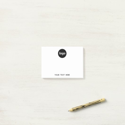 Eenvoudige zakelijke Logo-tekstpromotie Post-it® Notes (Op bureau)
