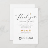 Eenvoudige zakelijke logo voor Gold-hart script Bedankkaart (Voorkant / Achterkant)