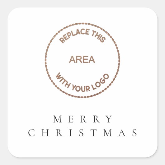 Eenvoudige zakelijke Logo voor prettige kerst Vierkante Sticker (Voorkant)