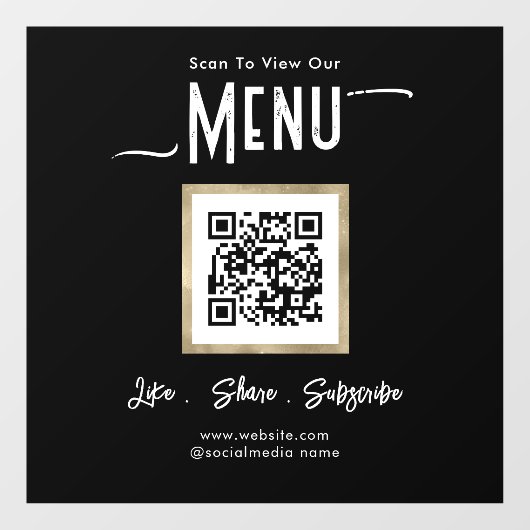 Eenvoudige Zakelijke Menu Connect Ruitsticker Raamsticker (Vel)