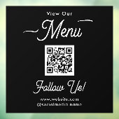 Eenvoudige Zakelijke Menu QR Code Raamsticker (Vel 3)
