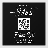 Eenvoudige Zakelijke Menu QR Code Raamsticker (Vel)