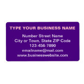 Eenvoudige Zakelijke Merknaam op Paarse Verzending Etiket (Voorkant)