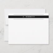 Eenvoudige zakelijke professionele rand zwart-wit notitiekaartje (Voorkant)