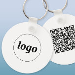Eenvoudige zakelijke promotie voor QR-code van Log Sleutelhanger<br><div class="desc">Voeg uw eigen logo en QR-code toe aan dit opvallende minimalistische professionele ontwerp. Geweldig voor employee branding,  of als een promotioneel product voor uw medewerkers,  klanten en klanten. Ideaal voor bedrijfsevenementen en show van de handel giveaway merch.</div>