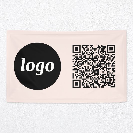 Eenvoudige zakelijke QR-code voor Logo en tekst Bl Spandoek
