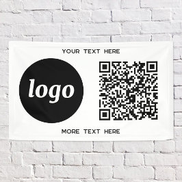 Eenvoudige zakelijke QR-code voor Logo en tekst Spandoek