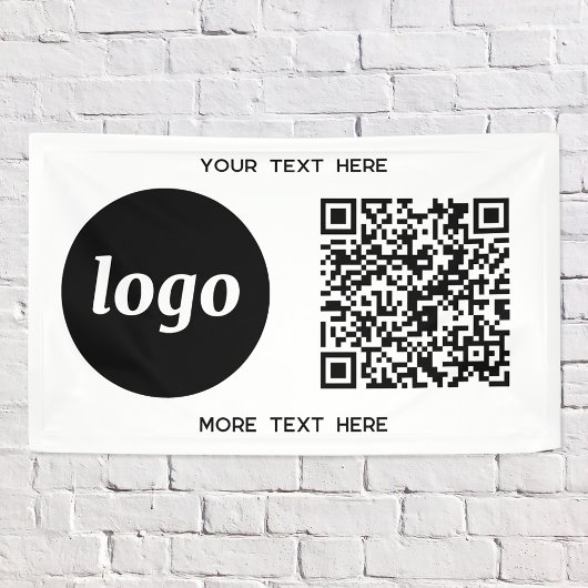 Eenvoudige zakelijke QR-code voor Logo en tekst Spandoek