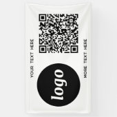 Eenvoudige zakelijke QR-code voor Logo en tekst Spandoek (Verticaal)