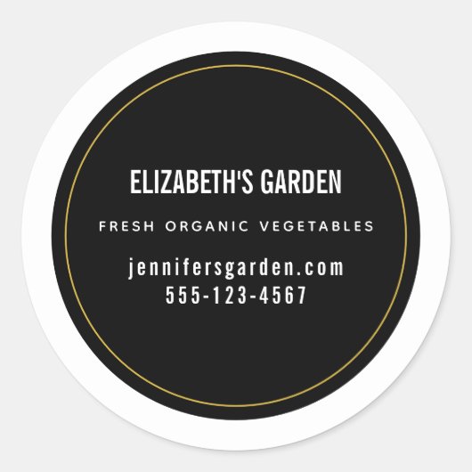 Eenvoudige zakelijke Sticker op zwarte achtergrond (Voorkant)