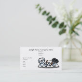 Eenvoudige zakelijke toegang tot witte honden visitekaartje (Staand voorkant)