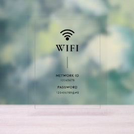Eenvoudige zakelijke Wifi-wachtwoord en -netwerk Acryl Bord