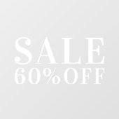 Eenvoudige zakelijke winkelkorting op wit raamsticker (Vel)