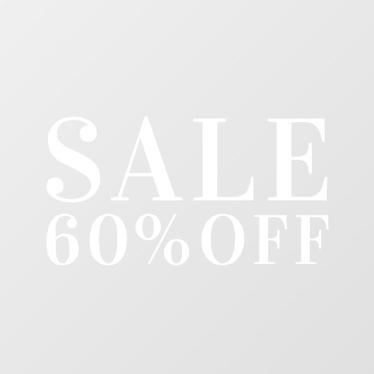 Eenvoudige zakelijke winkelkorting op wit raamsticker (Vel)