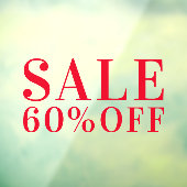 Eenvoudige zakelijke winkelkorting voor rood raamsticker (Vel 3)