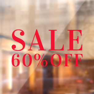 Eenvoudige zakelijke winkelkorting voor rood raamsticker