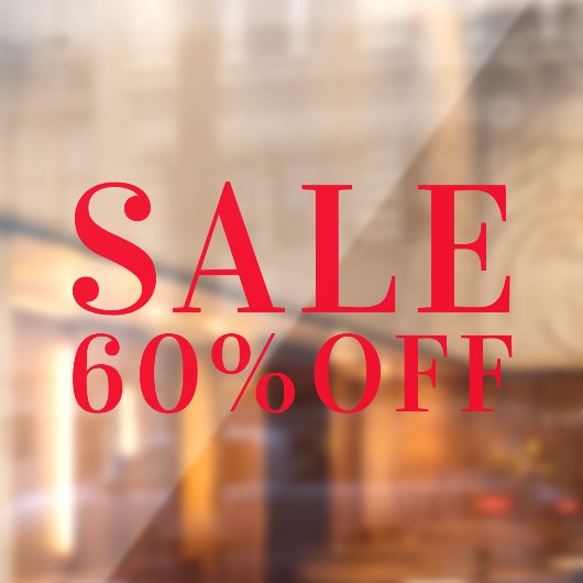 Eenvoudige zakelijke winkelkorting voor rood raamsticker (Vel 2)