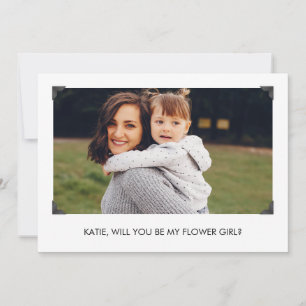 Eenvoudige Zal Je Mijn Bloemenmeisje Zijn Fotokaar