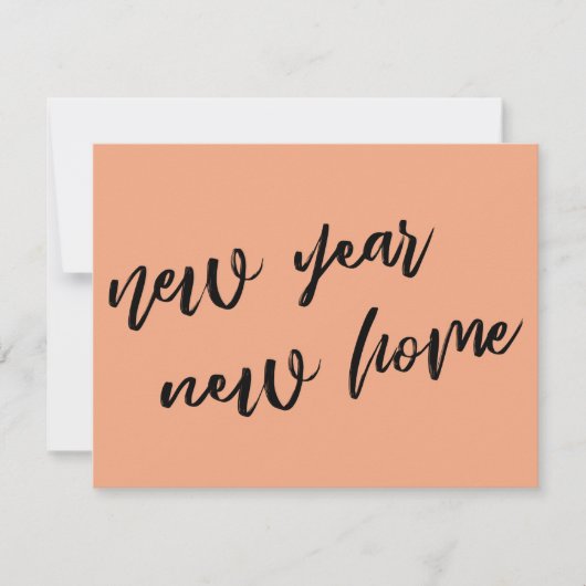 Eenvoudige Zalm Nieuwjaar New Home Aankondiging (Voorkant)