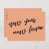 Eenvoudige Zalm Nieuwjaar New Home Aankondiging (Voorkant / Achterkant)