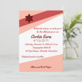 Eenvoudige zalmuitnodiging in hoeken kaart (Staand voorkant)