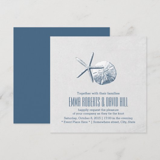 Eenvoudige zanddollar en rivierstrand kaart (Voorkant / Achterkant)