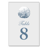 Eenvoudige Zanddollar Zilveren Tafelnummers (Voorkant)