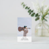 Eenvoudige zanger muzikant foto sociale media QR c Visitekaartje (Staand voorkant)