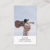 Eenvoudige zanger muzikant foto sociale media QR c Visitekaartje (Voorkant)