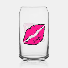 Eenvoudige Zebra met roze lippen gepersonaliseerd Blikvorm Glas