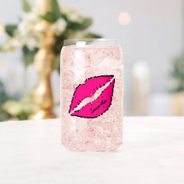 Eenvoudige Zebra met roze lippen gepersonaliseerd Blikvorm Glas