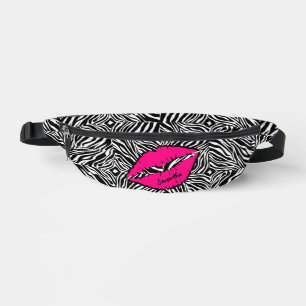 Eenvoudige Zebra met roze lippen gepersonaliseerd Heuptasje