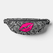 Eenvoudige Zebra met roze lippen gepersonaliseerd Heuptasje (Liggend)