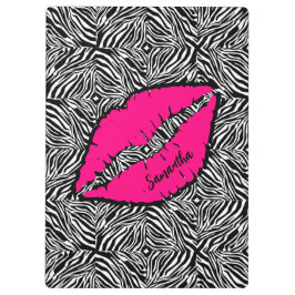 Eenvoudige Zebra met roze lippen gepersonaliseerd Klembord