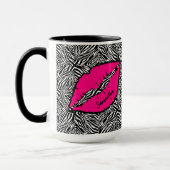 Eenvoudige Zebra met roze lippen gepersonaliseerd Mok (Links)