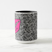 Eenvoudige Zebra met roze lippen gepersonaliseerd Mok (Midden)
