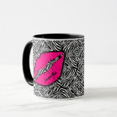 Eenvoudige Zebra met roze lippen gepersonaliseerd Mok (Voorkant links)