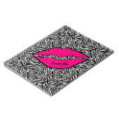 Eenvoudige Zebra met roze lippen gepersonaliseerd Notitieboek (Linkerzijde)