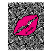Eenvoudige Zebra met roze lippen gepersonaliseerd Perfect Poster (Voorkant)