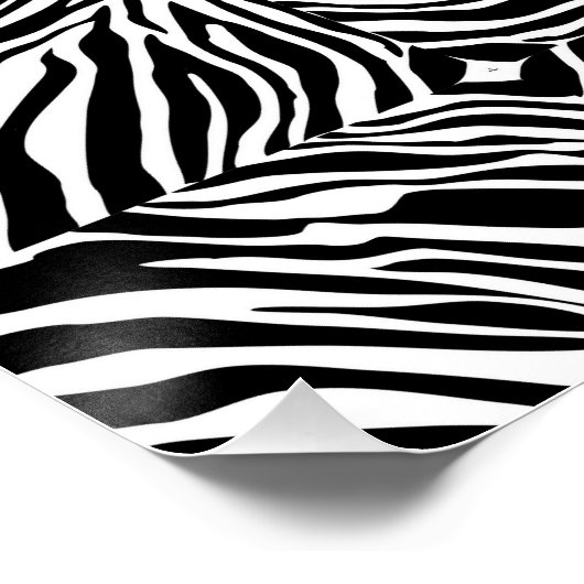 Eenvoudige Zebra met roze lippen gepersonaliseerd Perfect Poster (Hoek)