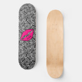 Eenvoudige Zebra met roze lippen gepersonaliseerd Persoonlijk Skateboard (Voorkant)