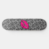 Eenvoudige Zebra met roze lippen gepersonaliseerd Persoonlijk Skateboard (Horizontaal)
