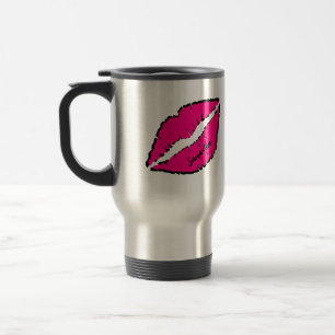 Eenvoudige Zebra met roze lippen gepersonaliseerd Reisbeker