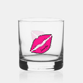 Eenvoudige Zebra met roze lippen gepersonaliseerd Whisky Glas