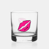 Eenvoudige Zebra met roze lippen gepersonaliseerd Whisky Glas (Achterkant)