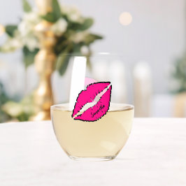 Eenvoudige Zebra met roze lippen gepersonaliseerd Wijnglas Zonder Voet