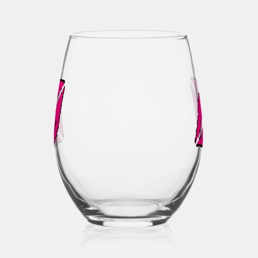 Eenvoudige Zebra met roze lippen gepersonaliseerd Wijnglas Zonder Voet (Links)