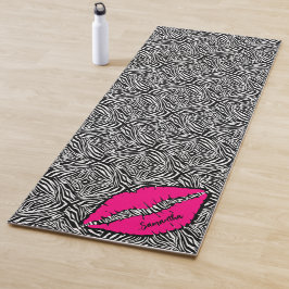 Eenvoudige Zebra met roze lippen gepersonaliseerd  Yogamat