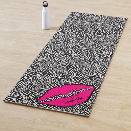 Eenvoudige Zebra met roze lippen gepersonaliseerd Yogamat (In situ)